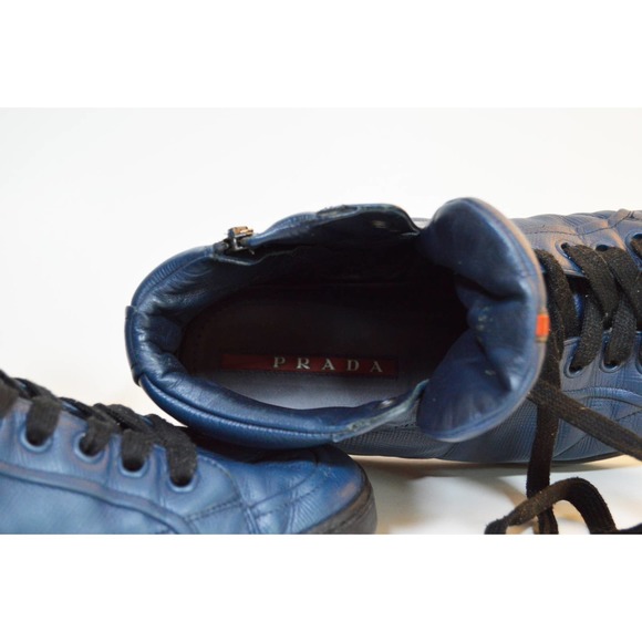 1980s vintage Prada Men's 7.5 hightop leather sneakers - Picture 9 of 9